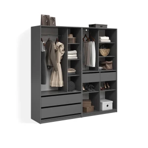 Kleiderschrank Trento Anthrazit 2er Set livinity®