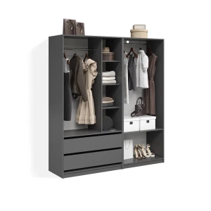 Kleiderschrank Trento Anthrazit 2er Set livinity®