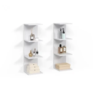 Wandregal Vesuvio Weiß 30 x 95 cm 2er Set livinity®