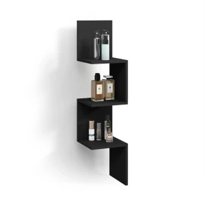 Eckregal Vesuvio Schwarz 28 x 116.4 cm livinity®