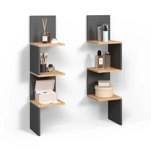 Eckregal Vesuvio Anthrazit 28 x 116.4 cm 2er Set livinity®