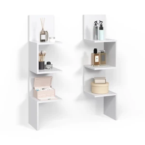 Eckregal Vesuvio Weiß 28 x 116.4 cm 2er Set livinity®
