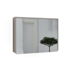 Badeværelsesskab med spejl J-Shape Kashmir 80 x 60 cm med 2 lukkede rum Vicco