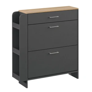 Botník Movino antracit/dub 88.4 x 101.6 cm S otvorenými a uzavretými priehradkami Vicco