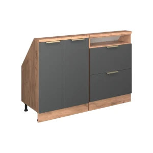Køkkenskab til skrå væg R-Line Antracitguld/guld power oak 120 cm Sæt af 2 Vicco
