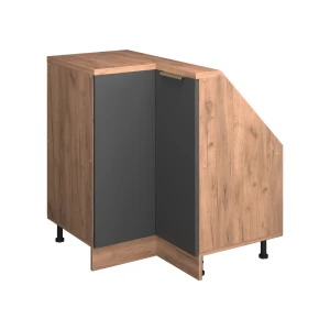 Hjørnekøkkenskab til skrå væg R-Line Antracitguld/guld power oak 75.6 cm med 1 dør Vicco