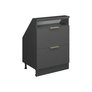 Skab til skrå væg Rion Antracit-guld 60 x 81.6 cm med 2 skuffer Vicco