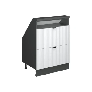 Skab til skrå væg Rion Hvid korrugering 60 x 81.6 cm med 2 skuffer Vicco