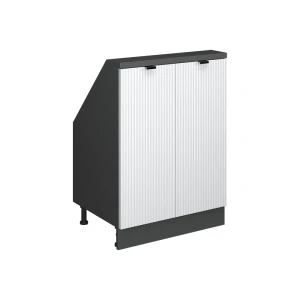 Skab til skrå væg Rion Hvid korrugering 60 x 81.6 cm med 2 døre Vicco
