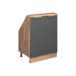 Køkkenskab til skrå væg R-Line Antracitguld/guld power oak 60 cm med 2 døre Vicco