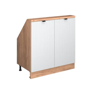 Skab til skrå væg Rion Hvid korrugering 80 x 81.6 cm med 2 døre Vicco