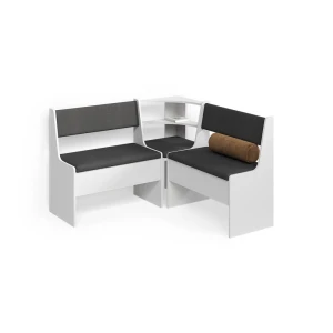 Eckbankgruppe Tiberio Weiß 120 x 120 cm Ohne Tisch livinity®