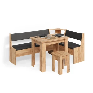 Eckbankgruppe Tiberio Goldkraft Eiche 180 x 120 cm mit Tisch livinity®