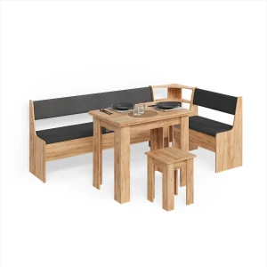 Eckbankgruppe Tiberio Goldkraft Eiche 210 x 120 cm mit Tisch livinity®