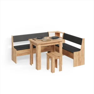 Eckbankgruppe Tiberio Goldkraft Eiche 180 x 150 cm mit Tisch livinity®