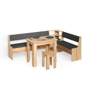 Eckbankgruppe Tiberio Goldkraft Eiche 210 x 150 cm mit Tisch livinity®
