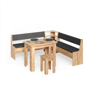 Eckbankgruppe Tiberio Goldkraft Eiche 210 x 210 cm mit Tisch livinity®