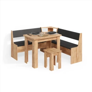 Eckbankgruppe Tiberio Goldkraft Eiche 150 x 150 cm mit Tisch livinity®