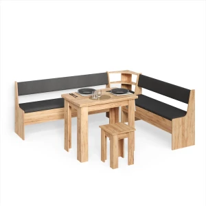 Eckbankgruppe Tiberio Goldkraft Eiche 210 x 180 cm mit Tisch livinity®
