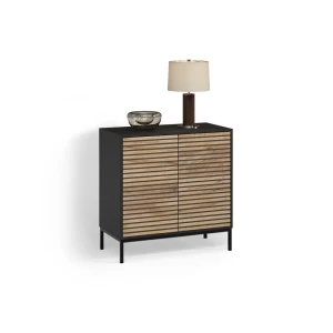 Kommode Aterno Goldkraft Eiche/Anthrazit mit 2 Türen livinity®