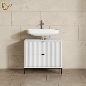Waschbeckenunterschrank Aterno Weiß 70 x 63 cm mit 2 ausziehbaren Schubladen livinity®