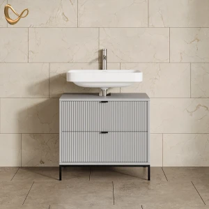 Waschbeckenunterschrank Aterno Grau 70 x 63 cm mit 2 ausziehbaren Schubladen livinity®