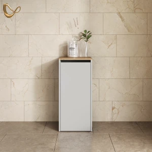 Badschrank Paolina Weiß/Artisan 40.2 x 88.2 cm mit Wäschkorb livinity®