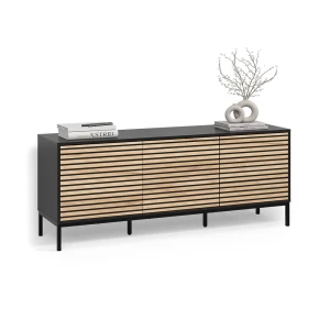 Lowboard Aterno Goldkraft Eiche/Anthrazit mit 3 Schubladen livinity®