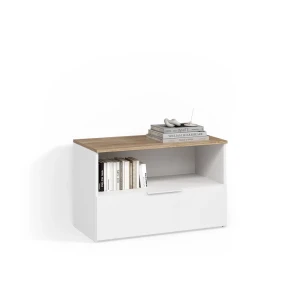 Kommode Piave Weiß/Sonoma mit 1 geschlossenem Fach livinity®