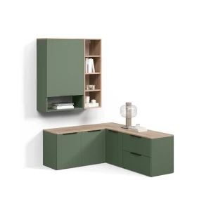 Wohnwand Piave Grün 5 Teile livinity®