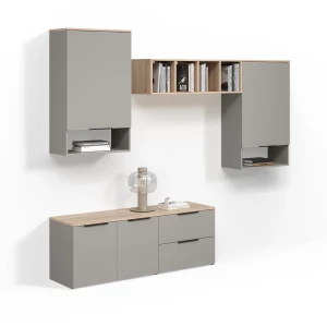 Wohnwand Piave Greige 5 Teile livinity®