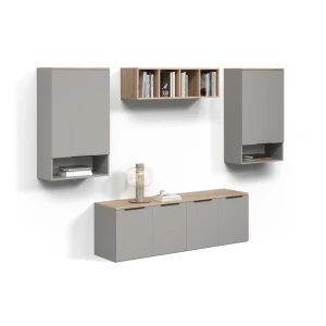 Wohnwand Piave Greige 5 Teile livinity®