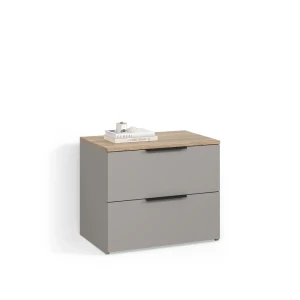 Kommode Piave Greige 60 x 50 cm mit 2 Schubladen livinity®