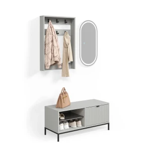 Garderobe Aterno Grau Set, 3 Teile livinity®