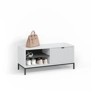 Schuhschrank Aterno Weiß 100 x 45 cm mit Klapptür livinity®