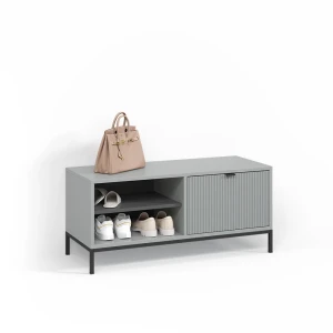 Schuhschrank Aterno Grau 100 x 45 cm mit Klapptür livinity®