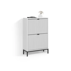 Schuhkipper Aterno Weiß 60 x 92 cm mit 2 Klappschubladen livinity®