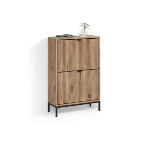 Schuhkipper Aterno Viking Oak 60 x 92 cm mit 2 Klappschubladen livinity®