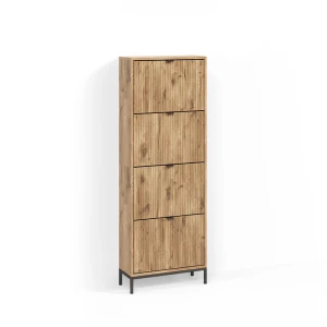 Schuhkipper Aterno Viking Oak 60 x 168 cm mit 4 Klappschubladen livinity®