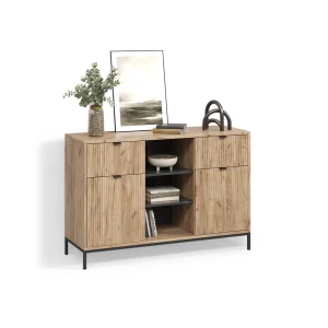 Kommode Aterno Viking Oak 120 x 81.2 cm mit 2 Schubladen und 2 Türen livinity®