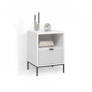 Nachttisch Aterno Weiß mit 1 Schublade livinity®