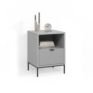 Nachttisch Aterno Grau mit 1 Schublade livinity®