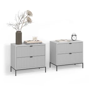 Nachttische Aterno Grau 2er Set livinity®