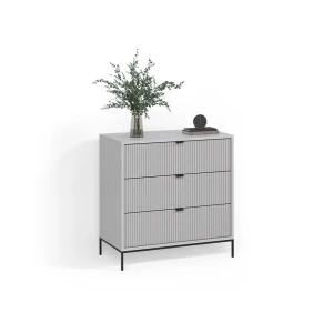 Kommode Aterno Grau 42 x 81.2 cm mit 3 Schubladen livinity®
