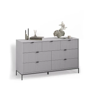 Sideboard Aterno Grau 42 x 81 cm mit 7 Schubladen livinity®