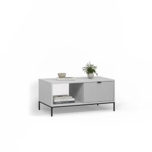Couchtisch Aterno Grau mit einer Schublade livinity®