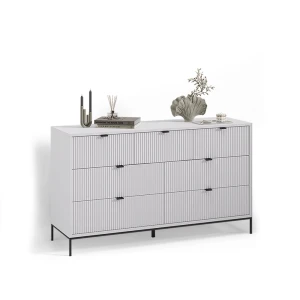 Sideboard  Aterno Weiß 42 x 81 cm mit 7 Schubladen livinity®