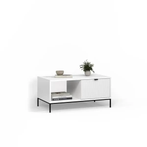Couchtisch Aterno Weiß mit einer Schublade livinity®
