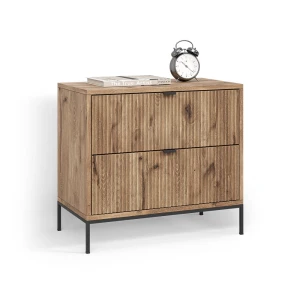 Nachttisch Aterno Viking Oak mit 2 Schubladen livinity®