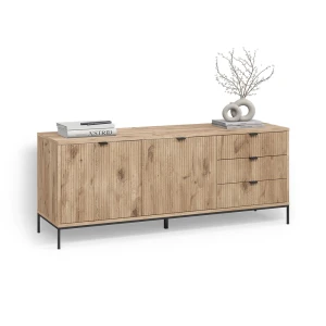 Lowboard Aterno Viking Oak mit 3 Schubladen, 2 Türen livinity®